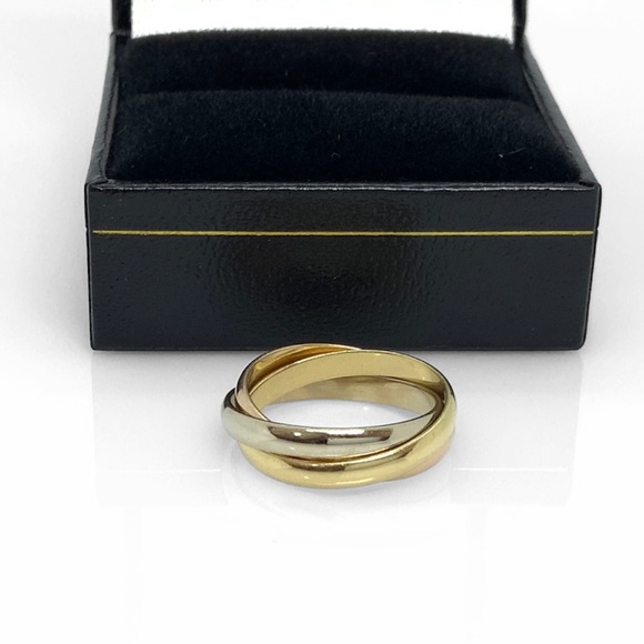 Cartier 18k tri-color Trinity Rolling Ring sz 5.5 - Picture 4 of 9